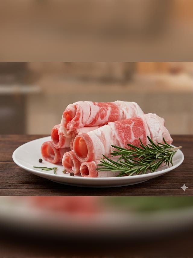 美國牛五花 卷片（原肉切片）1公斤,鮮味工坊